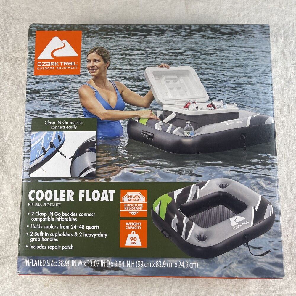 OZARK TRAIL COOLER FLOAT FOR OUTDOOR POOL LAKE HOLD 90LBS PUNCTURE RESISTANT